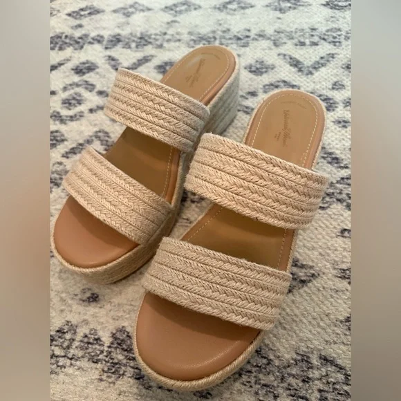 Jute Two Band Wedge Heels - Picture 2 of 9